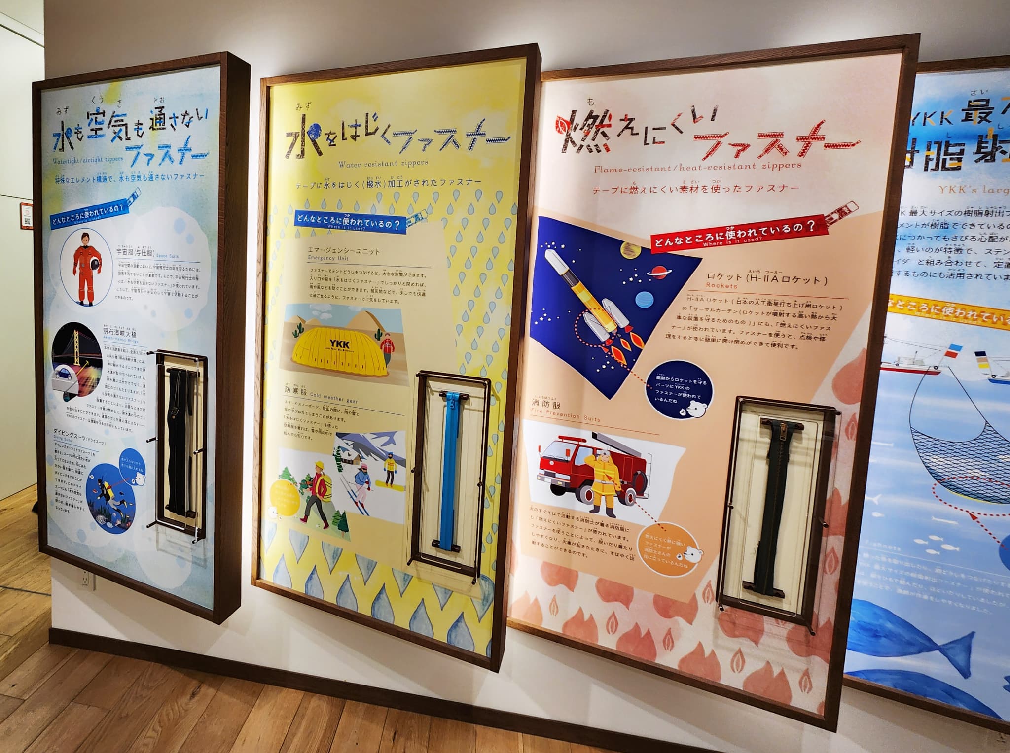 様々な分野で使われるファスナーの画像